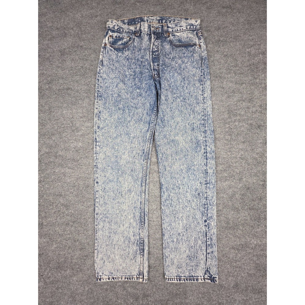Vintage Levi's 501 Jeans Men's 33 x 32 (FITS 30 x 29.5) Blue Acid Wash 80's USA